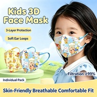 [Individual Package]50pcs 3D Kids 3ply Duckbill Mask 3-12 years Girl/boy Cartoon Face Mask Children 