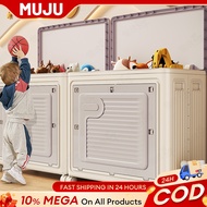 MUJU Large Capacity Foldable Storage Box with Wheels Durabox Cabinet with Lids For Clothes Storage