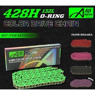 AJI RACING COLOUR TIMING CHAIN 428H 428 H 132L ORING CHIAN / PURPLE GREEN RED PINK BLACK