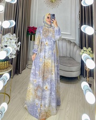 K-FASHION Gamis Set Hijab Terbaru 2024 Kekinian Baju Wanita Lebaran Model Baru Import Viral Premium 
