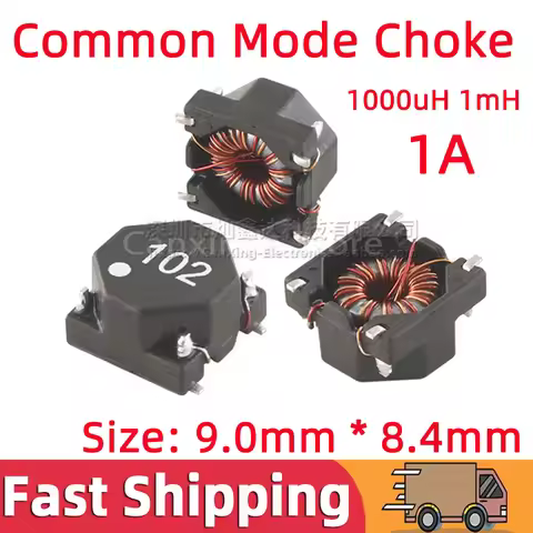 5pcs Common Mode Choke Inductor Inductance 1mH 1000uH 1A Power Supply Switching Signal Filter Magnet