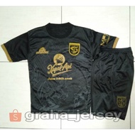 LOKAL Persebaya Alternate Kids Suit 2020 - 2021 3rd Shopee Liga 1 Black Gold Local Kids Jersey