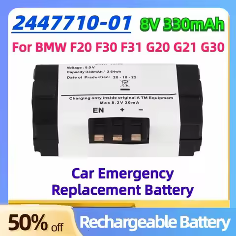 2447710-01 8V 330mAh Car Emergency Replacement Battery 84102447710 for BMW F20 F30 F31 G20 G21 G30 R