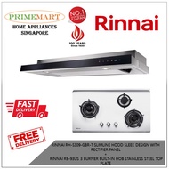 RINNAI RH-S309-GBR-T SLIMLINE HOOD SLEEK DESIGN WITH RECTIFIER PANEL +  RINNAI RB-93US 3 BURNER BUILT-IN HOB BUNDLE DEAL