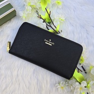 Kate Spade Madison Zip Around Continental Long Wallet in Black Saffiano Leather - Ladies Wallet