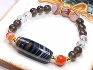 Tibetan Dzi Bead Sky Eyes Dzi Beads 藏传天眼天珠 32.4x12.3mm
