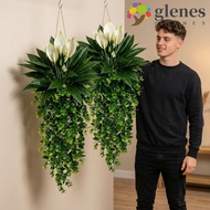 GLENES Artificial Eucalyptus Hanging Plant, Realistic Simulated Eucalyptus Wall Vine Set, Garden Sup