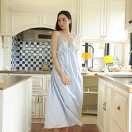 Marynne Julia Dress (Baby Blue) เดรสผูกหลังผ้าลินิน