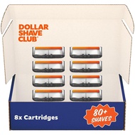 Dollar Shave Club | 6 Blade Razor Refills (8 Pack) | 6 Stainless Steel Blades for a Close & Comforta