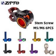 ZTTO Stem Screw M5x18mm M6x18mm Stem Bolt 6PCS For Bicycle MTB Road Bike