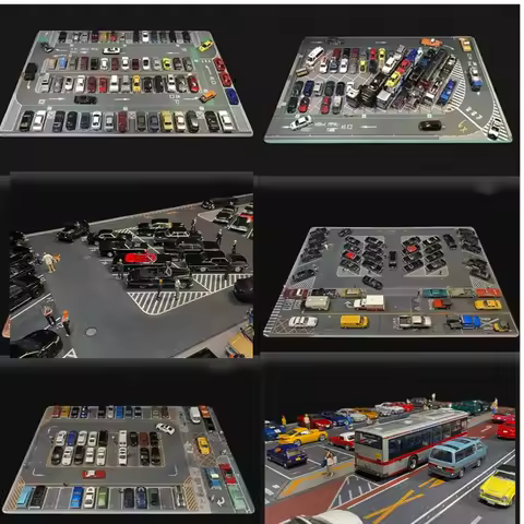 1:64 Scale Car Streets in World Cities Road Scene Accessory Parking Lot Mat For Diecast Vehicle Disp