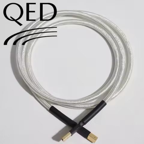 QED HIFI USB Cable 2.0 Type A to B USB Cable 6N OCC silver plating Audio Cable Computer Decoder DAC 
