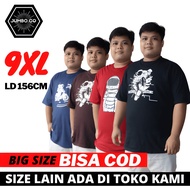 HITAM KATUN T Shirt Baju Kaos 9XL Distro Oversize Boys Big Size Oblong Men Male Adult Size Super Jum