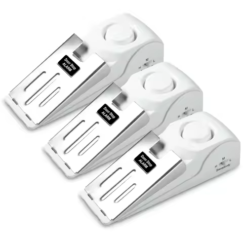3pcs Portable Door Stop Alarm with 120dB Siren Door Stopper Security Alarm for Home Hotel 3 Levels S