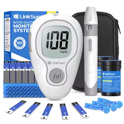 G-425-3 LinkSun Blood Glucose Meter Glucometer Complete Kit Diabetes Accessories Finger Blood Digita