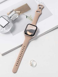 1 pieza Correa de reloj de silicona unicolor compatible con Apple Watch