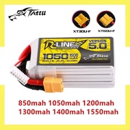 Tattu R-Line 5.0 4S Lipo Battery 850mAh 1050mAh 1200mAh 1300mAh 150C 6S Battery XT30 XT60 Plug For F