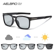 AIELBRO Photochromic Polarized Aviation Sunglasses For Men Cycling Glasses Driving Sun Glasses Metal