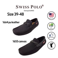 (Size39~48)Swisspolo Canvas and Pu Leather Men Loafers SP1655/SP1664