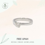 [Kedai Emas Gemilang] 2002100 {YS} 0.45Ct Diamond White Gold Ring (M2A65282) (13) (4.06G) [750 Gold]