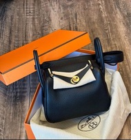 Hermes Mini Lindy 黑金 Noir GHW TC W