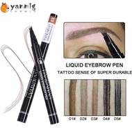 YANMIG 4 Point Eyebrow Pencil, Waterproof Smudge-Proof Microblade Eyebrow Pen,   Long-Lasting Liquid
