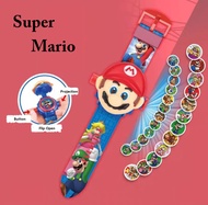 💖 Super Mario Projection Watch l Time Clock l Baby Shark Birthday Party Goodie Bag Gifts l Kids Toys l Children Present l Kids Projection Toys l Party Favors l Mario Luigi Princess Peach Gifts Present Party Games