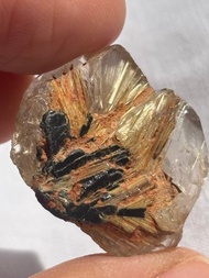 鈦晶簇 髪晶 水晶簇 城堡 金髮晶 天然水晶 擺設 水晶原礦 原石