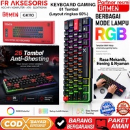 TOMBOL GAMEN GK110 61 Button Gaming Keyboard Compact Layout RGB Anti Ghosting 26 KEYS Mechanical Fee