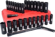 SEKETMAN 29 Pcs 1/2-Inch Drive Impact Socket Set(3/8" - 1", 10mm - 24mm),6 Point,CR-V Steel,Includes