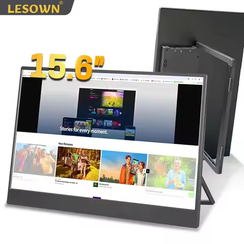 LESOWN Portable 4K 3840x2160 IPS Monitor 15.6 inch Touchscreen HDMI Type-C 1080P Display Plastic She