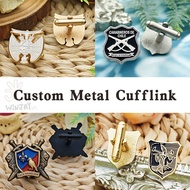 [Minimum 10pcs] Custom metal cufflink Company Soft enamel process Design Stamping 3D Hard enamel