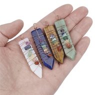 Loket Kristal 7 Chakra Sutera | Natural Stone Silk Necklace Keseimbangan Tenaga