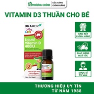 D3 Thuần Organic Brauer Baby & Kids Liquid Vitamin D 400IU Bổ Sung D3 Cho Trẻ Sơ Sinh & Trẻ Nhỏ 10ml