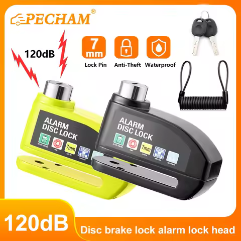 Motorcycle Alarm Disc Brake Lock Security Moto Wheel Disk Padlock Waterproof 120dB Loud Anti Theft A