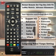 TANPA SETTING!!! Remot Remote Stb Set Top Box Dvb-T2 Luby New/Matrix Silver/Advance/Infico/Supper HD/Wellhome/Noise/Sanex Vitara/Pioline/Evercross/Venus/Hinomaru/EZ Box/Finito/T2 U001/U002/SOGO