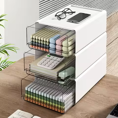 Stackable Desktop Cosmetic Box Drawers Desk Storage Box Stationery Drawer Office Cabinet Office Docu