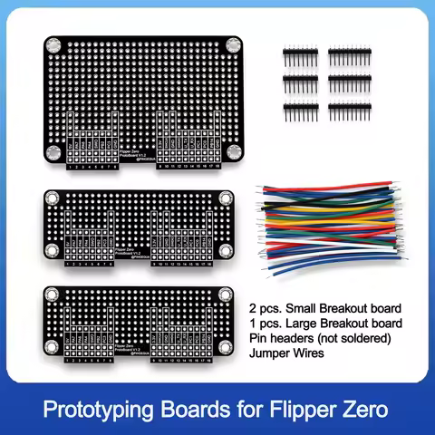 Flipper Zero Prototyping Boards Kit with Header Pins and Jumper Wires, DIY Development Breadboard Mo