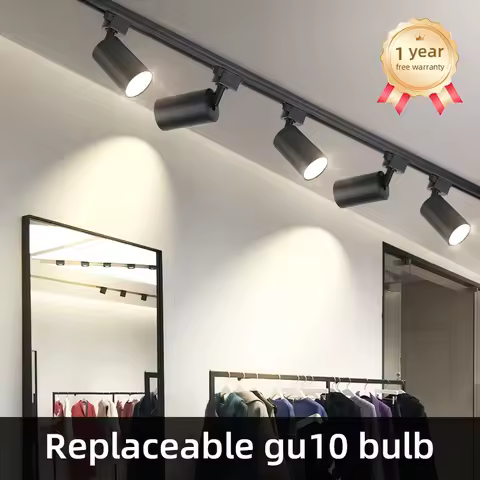 Set Led Track Light GU10 Track Lamp 110v 220v Replaceable GU10 Bulb for Clothing Shop Store Kitchen 