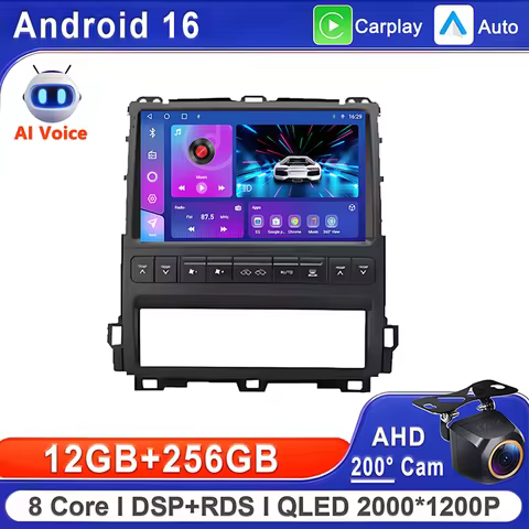 Android 16 2K Screen For Toyota Land Cruiser Prado 120 For Lexus GX470 GX 470 J120 2002 - 2009 Stere
