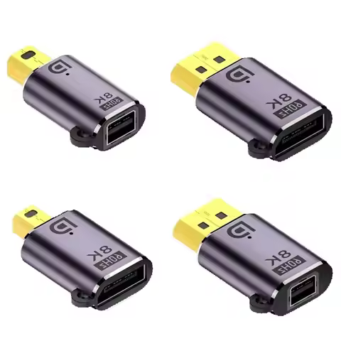 Mini DP to Displayport 1.4 5K Adapter Converter 8K 4K Bi-Directional DP to Mini DP Male to Female Ca