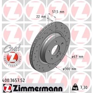 Mercedes Zimmermann Rear Sport Brake Disc 2044230712 Coupe W207 W204 (1Pair)