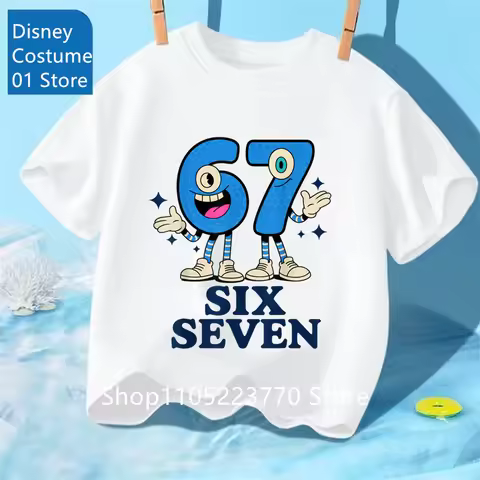 2026 summer Six Seven Kids short sleeve t-Shirt, 6 7 Meme Shirt for Kids Children girls T shirt Summ
