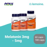 Now Foods Melatonin 3mg 5mg Sleep Problem Supplement 60 180 caps