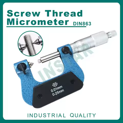 Screw Thread Micrometer 0-25mm 25-50mm Industrial Quality With 10PCS Anvils 50-75mm 75-100mm Outside