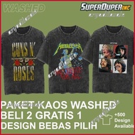 Terjangkau Paket Beli 2 Gratis 1 Kaos Oversize Washed