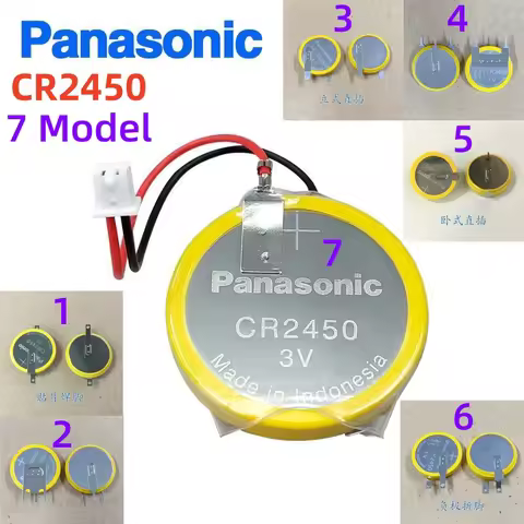 Original Panasonic CR2450 3V lithium Coin Button Battery with 3 Soldering pins CR 2450 with Solderin