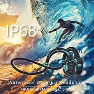 หูฟังสำหรับว่ายน้ำ IPX-8หูฟังแบบนำเสียงผ่านกระดูก BT หูฟังบลูทูธสเตอริโอไร้สายสำหรับเล่นกีฬา