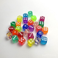 Six sides6Transparent dice counter16mm Peripheral Tabletop Game Crystal Round Character Dice Set