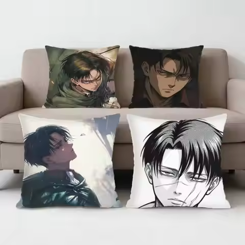 Attack on Titan Levi Ackerman Pillow Case Anti-dustmite Pillowcase Invisible zipper silky short plus